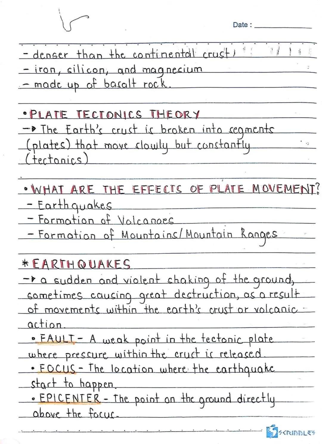 1st Quarter
S
Date:
called lithospheric plate)
shaped slab of solid rock,
In continental and oceanic
fid outer part of the
ust and upper man