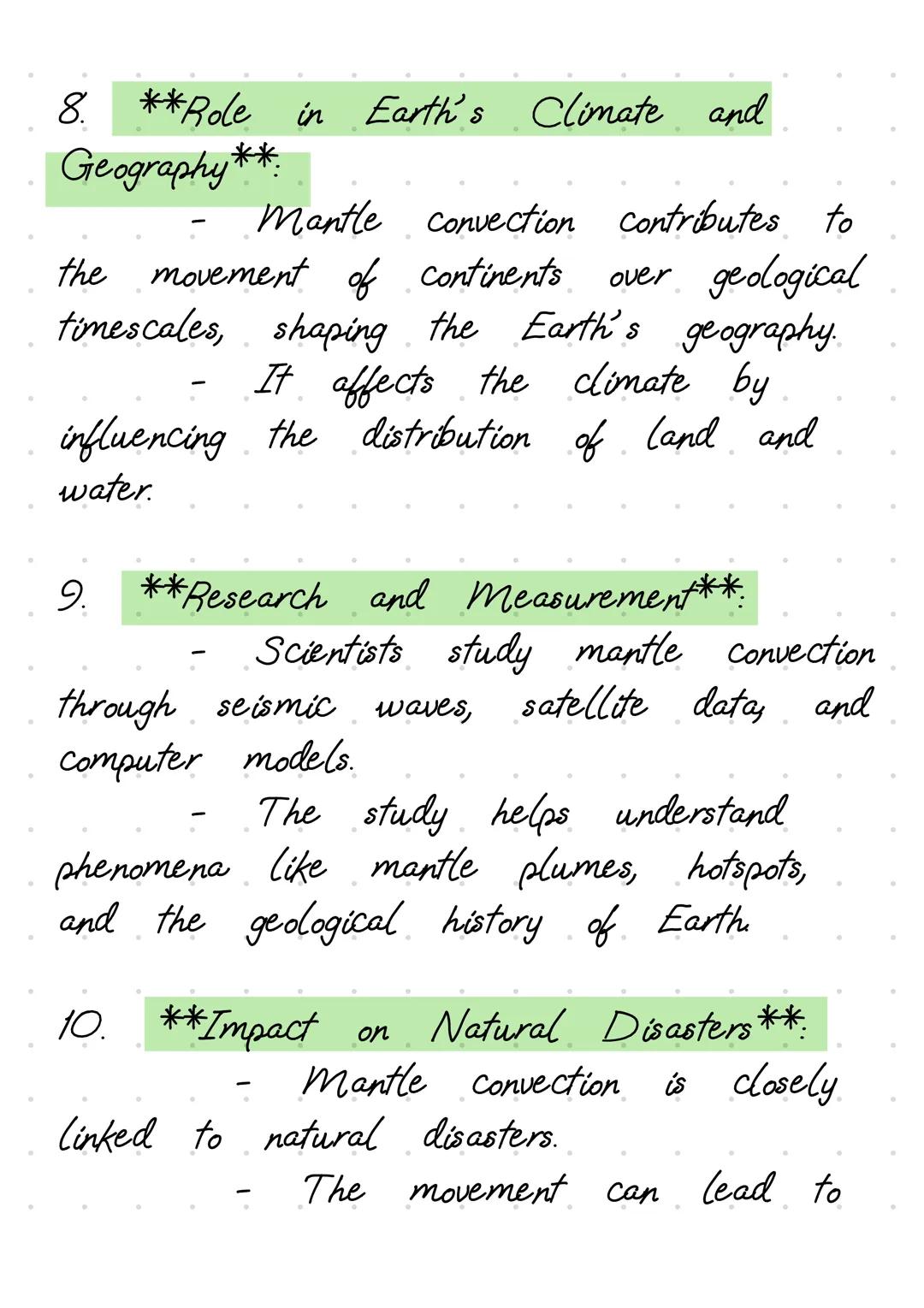 1. **Definition of Mantle Convection**:
- Mantle convection refers to the
slow, churning motion of the Earth's
mantle caused by heat from