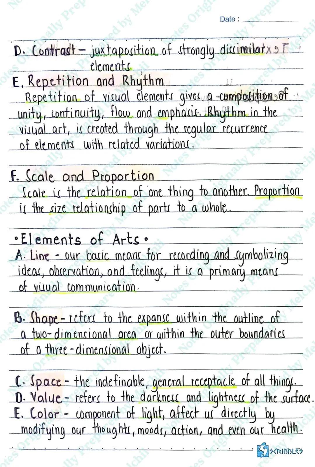 Arts 10
PRINCIPLES OF DESIGN AND
ELEMENTS OF ARTS
โข Principles of Design.
A. Unity and Variety
Unity refers to the appearrance of condition
