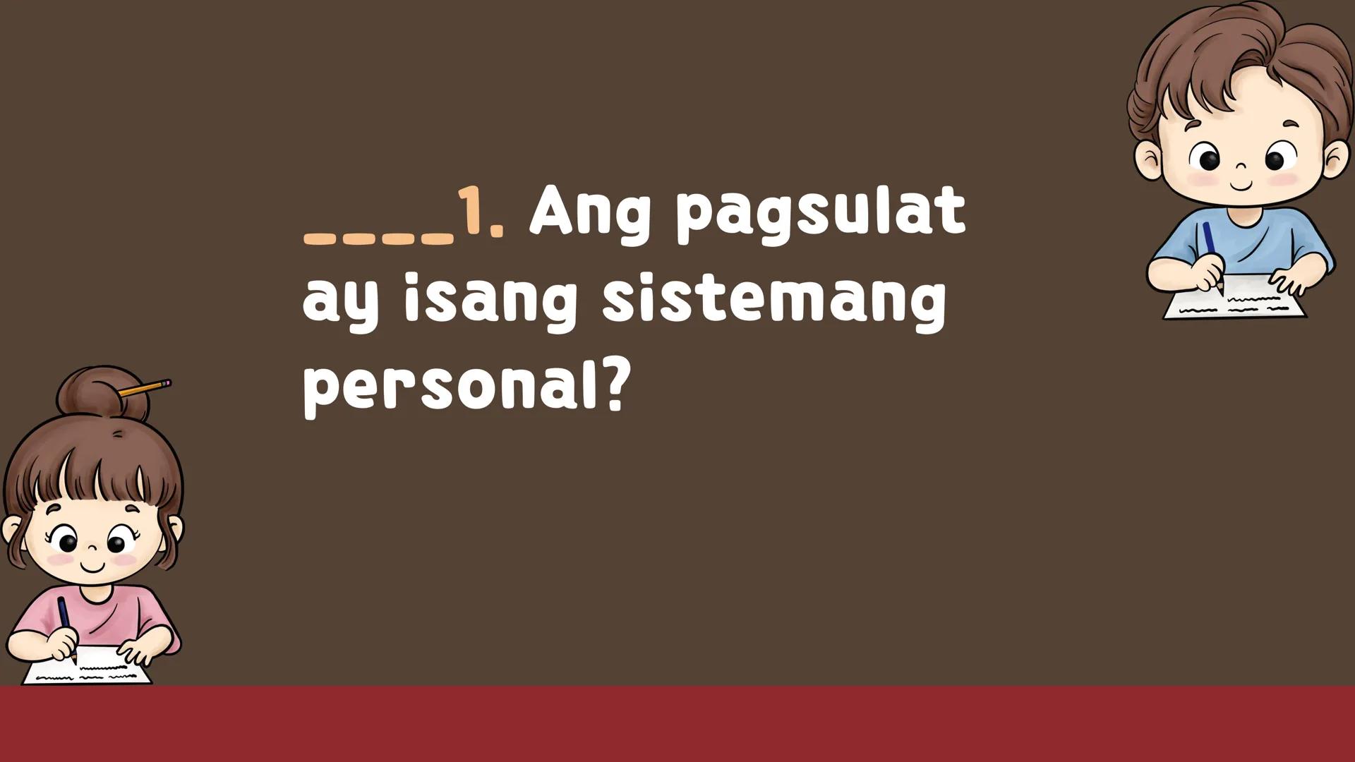 # FILIPINO SA PILING LARANG
# ANG
# PAGSUSULAT
ARALIN 1: 01
MGA LAYUNIN:
Nakapamumuno at nakikibahagi sa mga
gawain tungo sa pagsusulong n