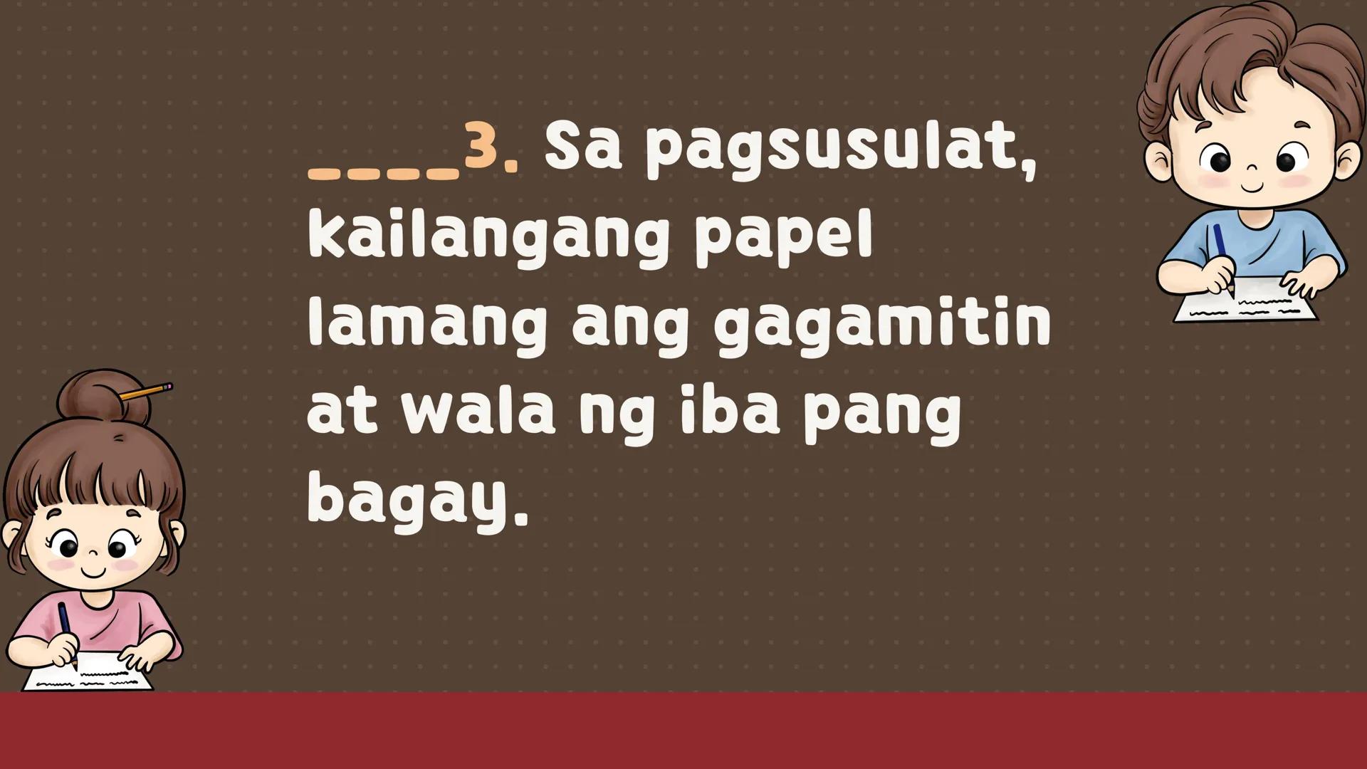 # FILIPINO SA PILING LARANG
# ANG
# PAGSUSULAT
ARALIN 1: 01
MGA LAYUNIN:
Nakapamumuno at nakikibahagi sa mga
gawain tungo sa pagsusulong n