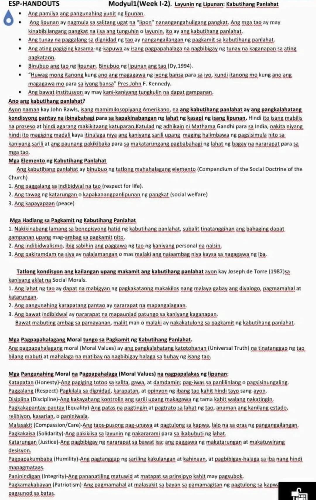 Esp 9 first quarter module 1 & 2