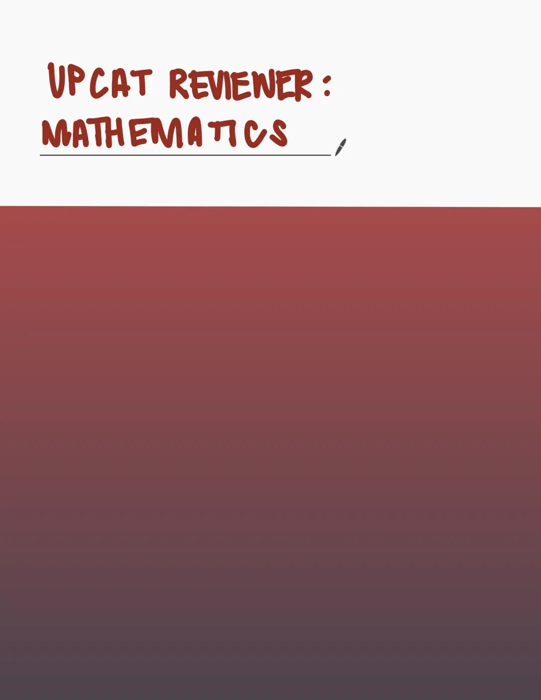 UPCAT Reviewer: Mathematics