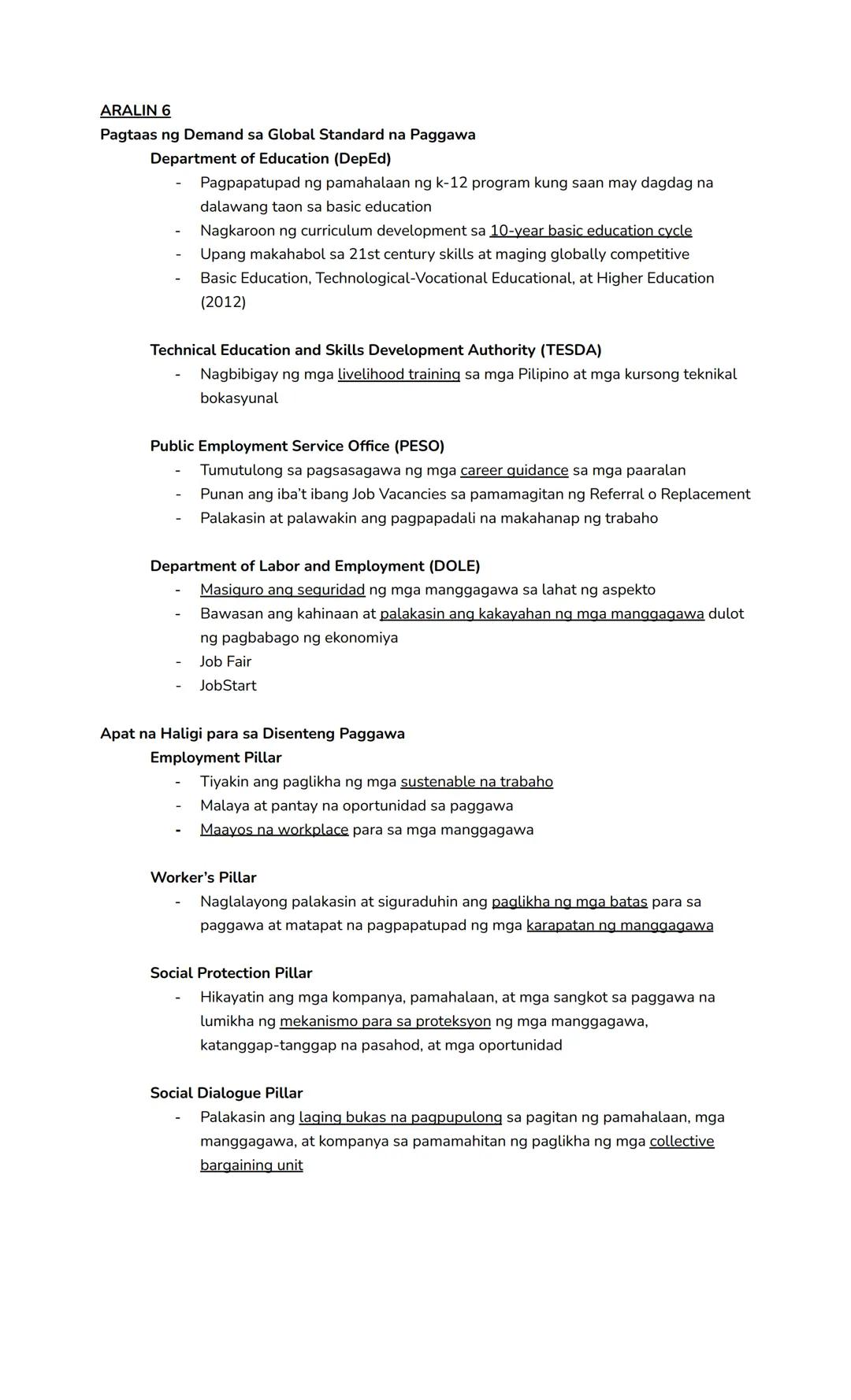 Araling Panlipunan 10 | Quarter 2
ARALIN 1
- Ang globalisasyon ay isang proseso at sinasabing sumasalamin sa daloy at interaksyon
ng mga tao