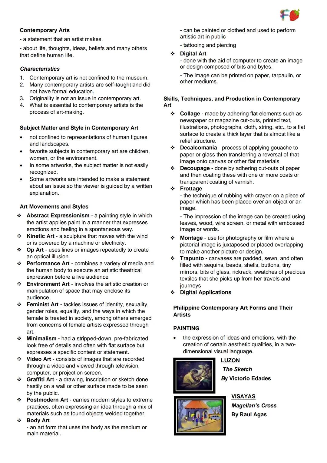 Contemporary Philippine Arts from the
Regions
Lesson 1: Arts in the Philippines
Art or Sining
the different manners of expressing human skil