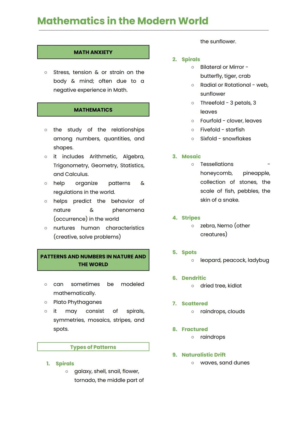 --- OCR Start ---
Mathematics in the Modern World
MATH ANXIETY
• Stress, tension & or strain on the
body & mind; often due to a
negative exp