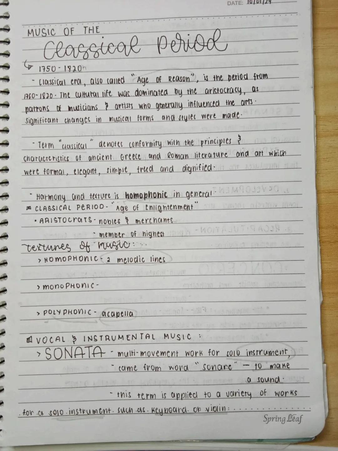DATE: 10/01/24.
MUSIC OF THE
Classical Period
1750-1820
- Classical era, also called "Age of Reason", is the period from
1750-1820. The cult