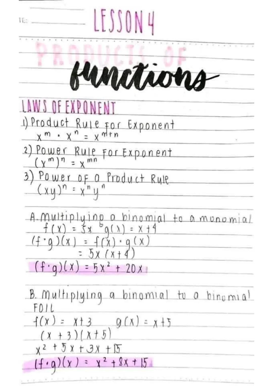 LESSON 1
NO:
DATE:
Relations &
functions
RELATION
↳ a set of ordered pairs (x, y)
DOMAIN
↳ First coordinate in a relation,
(x); input; indep