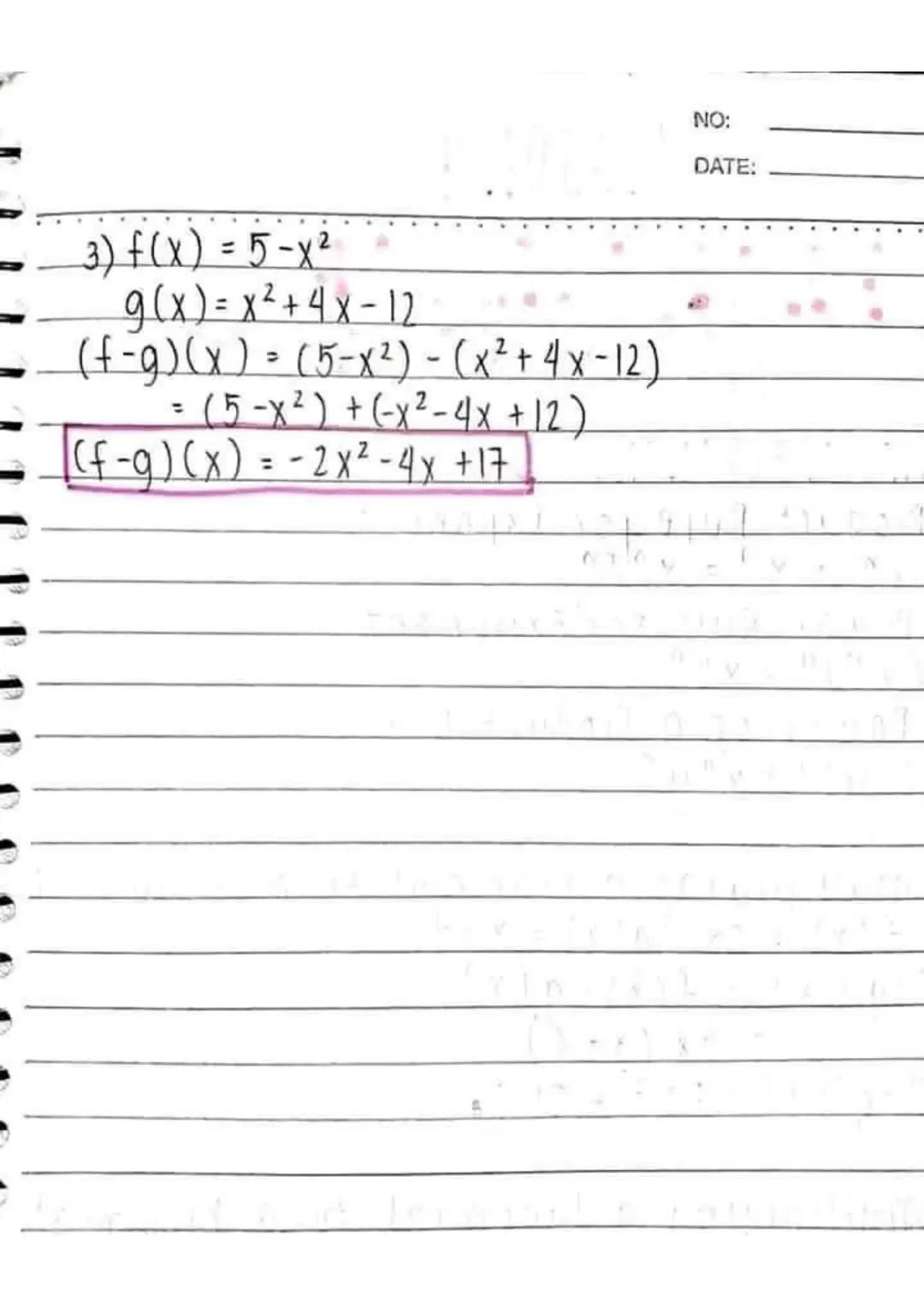 LESSON 1
NO:
DATE:
Relations &
functions
RELATION
↳ a set of ordered pairs (x, y)
DOMAIN
↳ First coordinate in a relation,
(x); input; indep