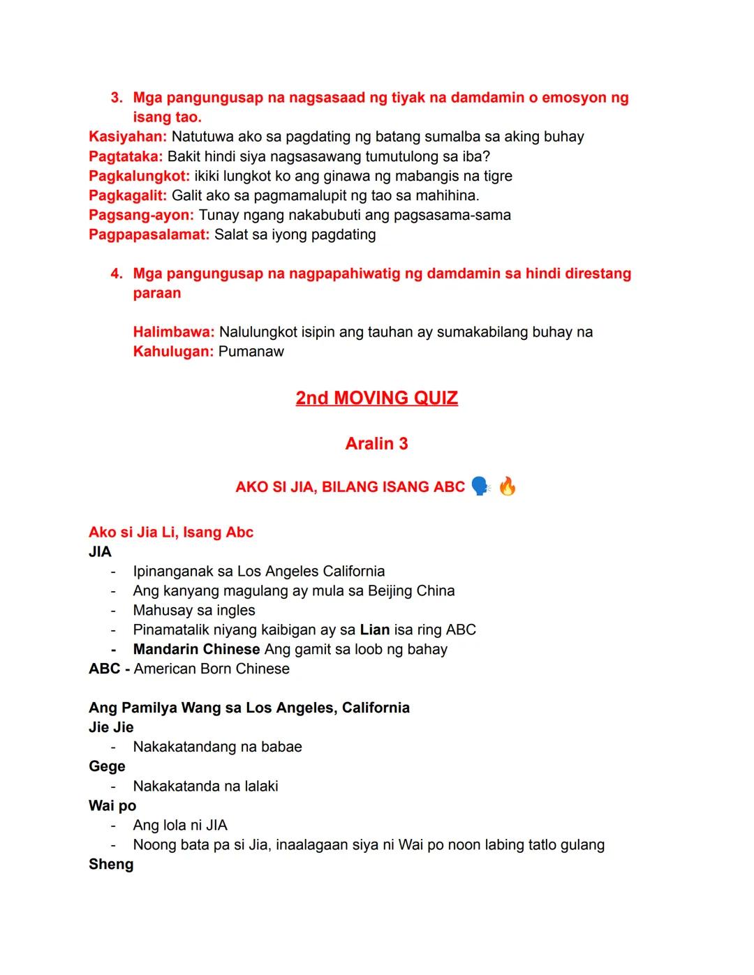 Filipino Reviewer
1st MOVING QUIZ
Aralin 1:
a. Tanka at Haiku
Tanka
- Isa sa mga pinakamatandang uri ng tula ng bansang Hapon
- Nabuo noong