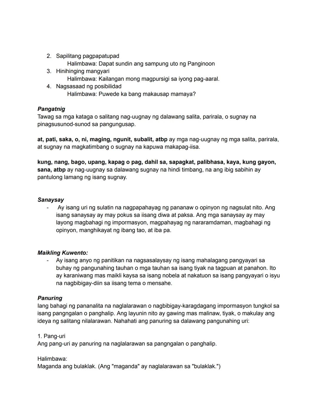 Mga Paksa:
- Tanka at Haiku
- Pabula
Sanaysay
- Maikling Kuwento
- Teleserye
Grammatika:
> Ponemang Suprasegmental
> Modal
> Mga pangatnig n
