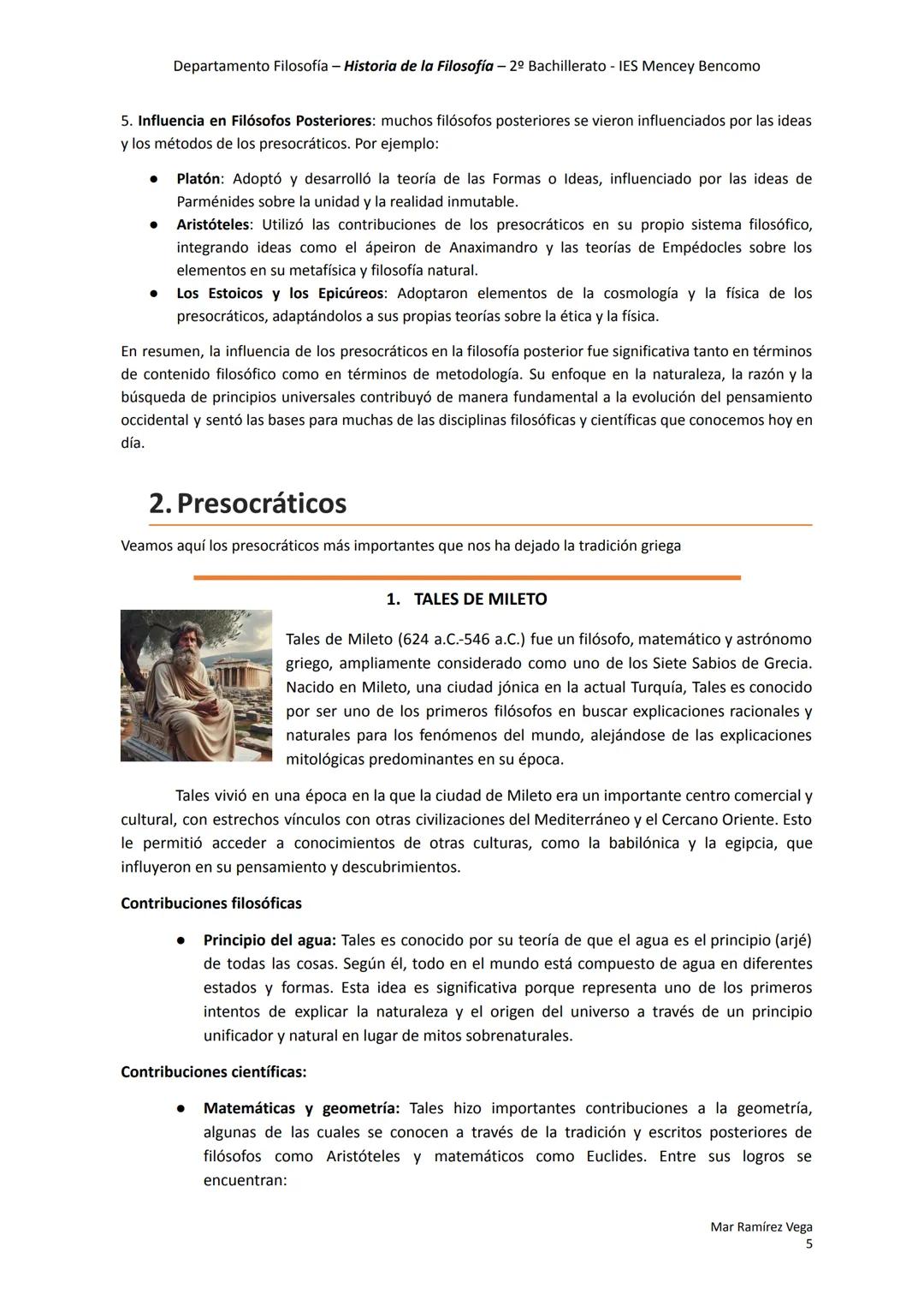 Departamento Filosofía - Historia de la Filosofía - 2º Bachillerato - IES Mencey Bencomo
UNIDAD 1
# Los primeros filósofos
1. Introducció