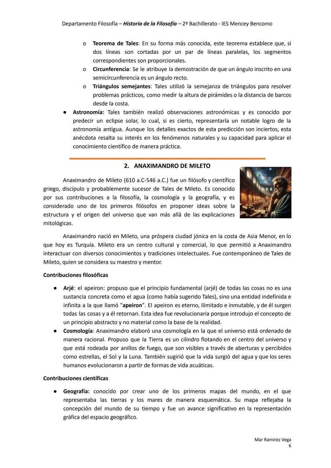 Departamento Filosofía - Historia de la Filosofía - 2º Bachillerato - IES Mencey Bencomo
UNIDAD 1
# Los primeros filósofos
1. Introducció