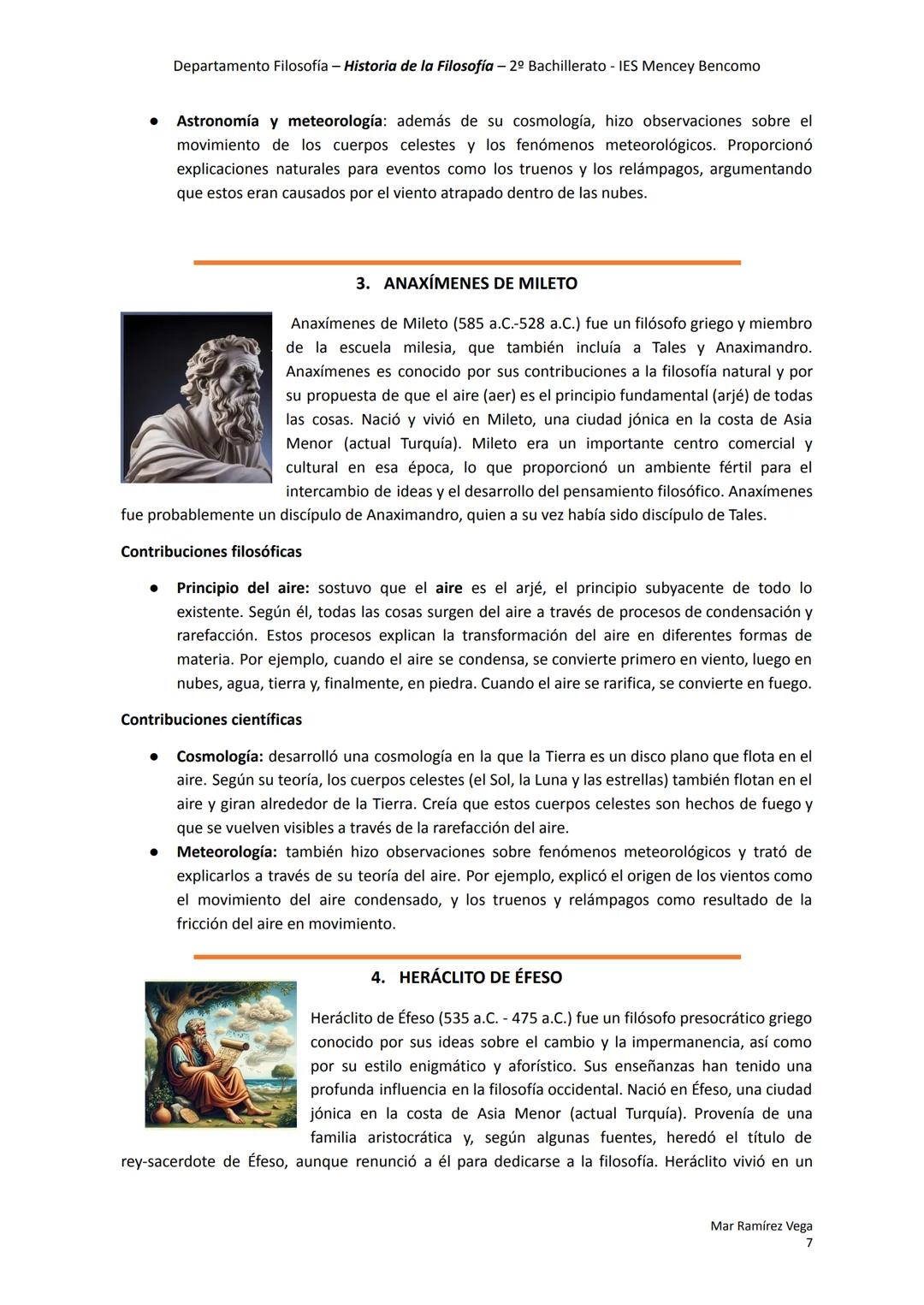 Departamento Filosofía - Historia de la Filosofía - 2º Bachillerato - IES Mencey Bencomo
UNIDAD 1
# Los primeros filósofos
1. Introducció