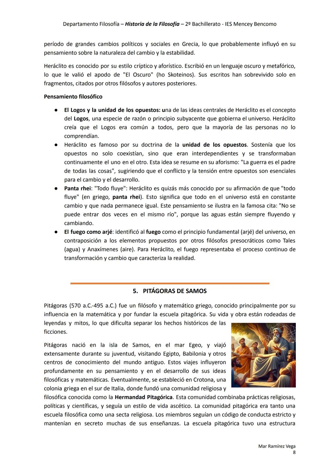 Departamento Filosofía - Historia de la Filosofía - 2º Bachillerato - IES Mencey Bencomo
UNIDAD 1
# Los primeros filósofos
1. Introducció
