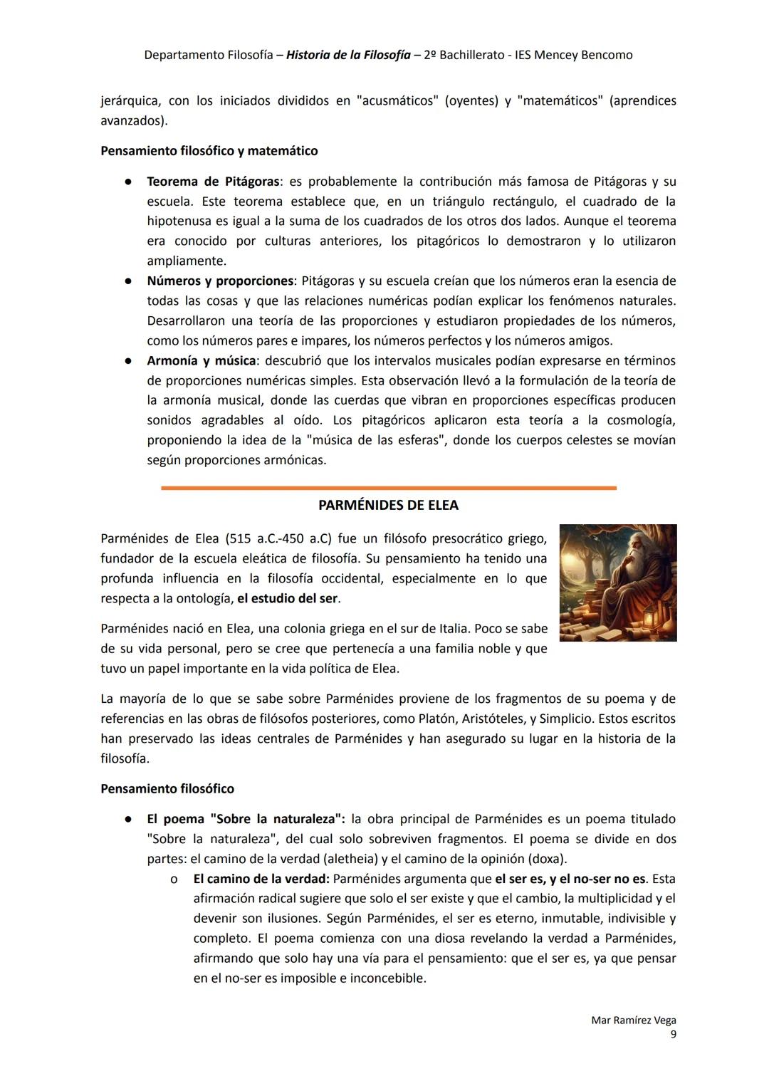 Departamento Filosofía - Historia de la Filosofía - 2º Bachillerato - IES Mencey Bencomo
UNIDAD 1
# Los primeros filósofos
1. Introducció