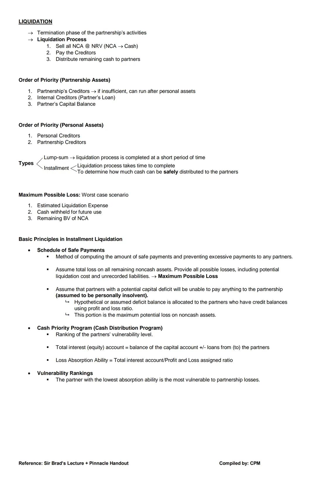 # AFAR NOTES
PARTNERSHIP
→ Civil Code (Art. 1767); Partnership Law
→ IFRS/PFRS
Oral
Contract → Agreement <Written
2 or more persons (pa