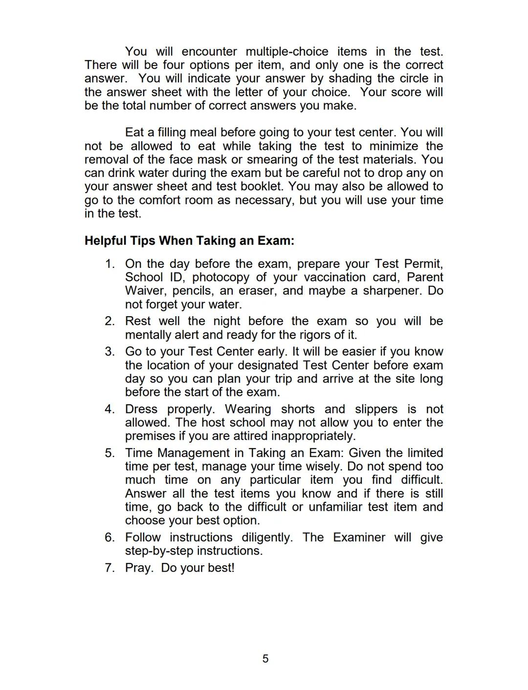 NOT FOR SALE
PRIMER
on the DOST-SEI
Science and Technology
UNDERGRADUATE
SCHOLARSHIP
ΕΧΑΜΙΝΑΤΙΟΝ
Department of Science and Technology
S