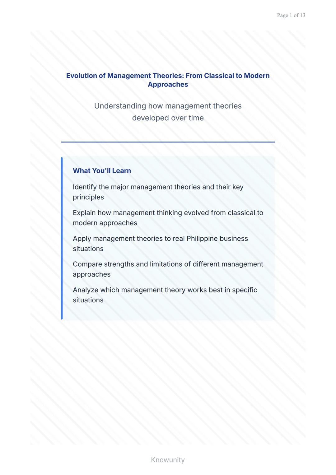 Evolution of Management Theories: From Classical to Modern Approaches