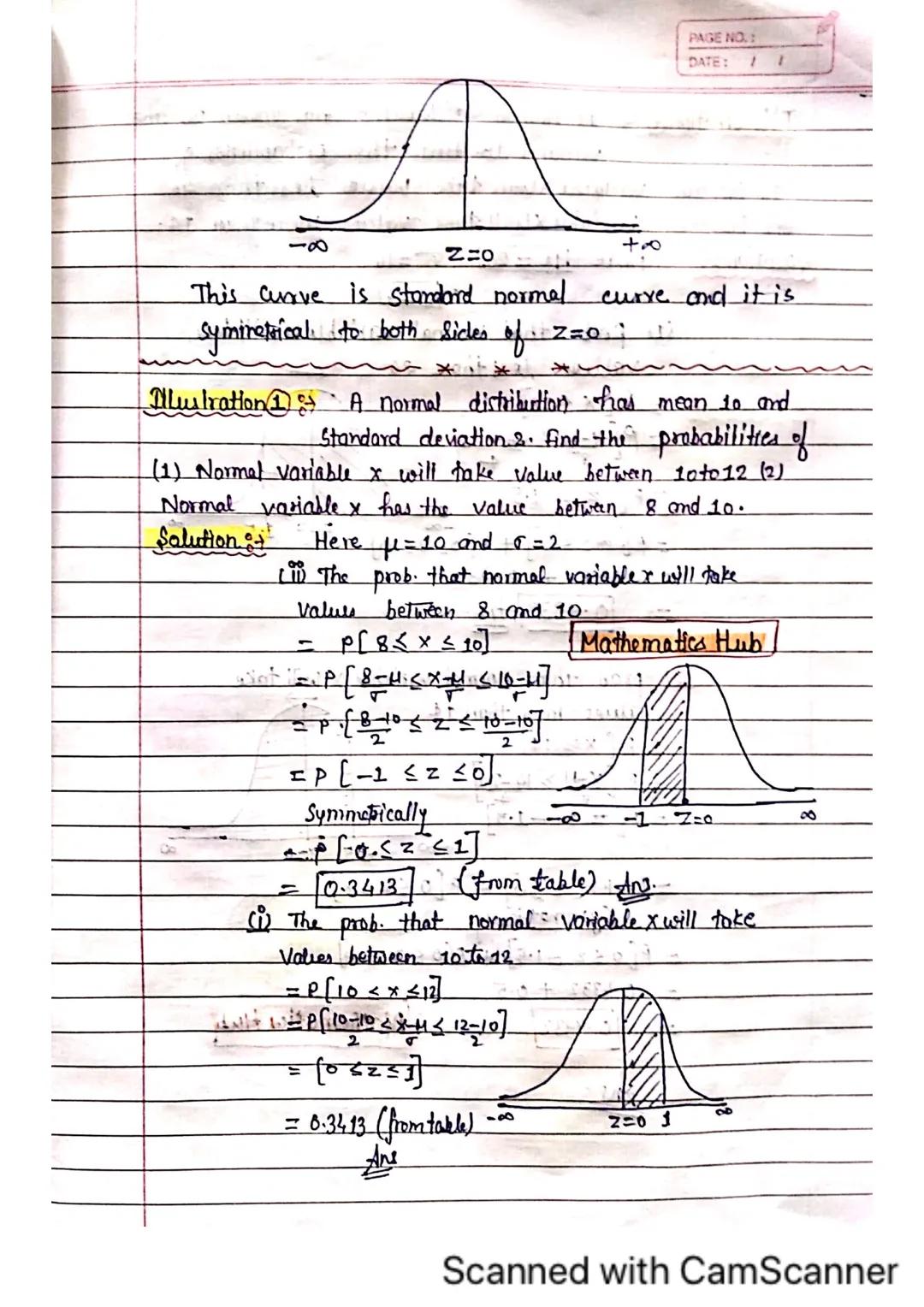 Chapter 3 Normal Distribution
PAGE NO.:
PATE: / 1
Probability Density Function If a random variable
can assume any value
between the defini