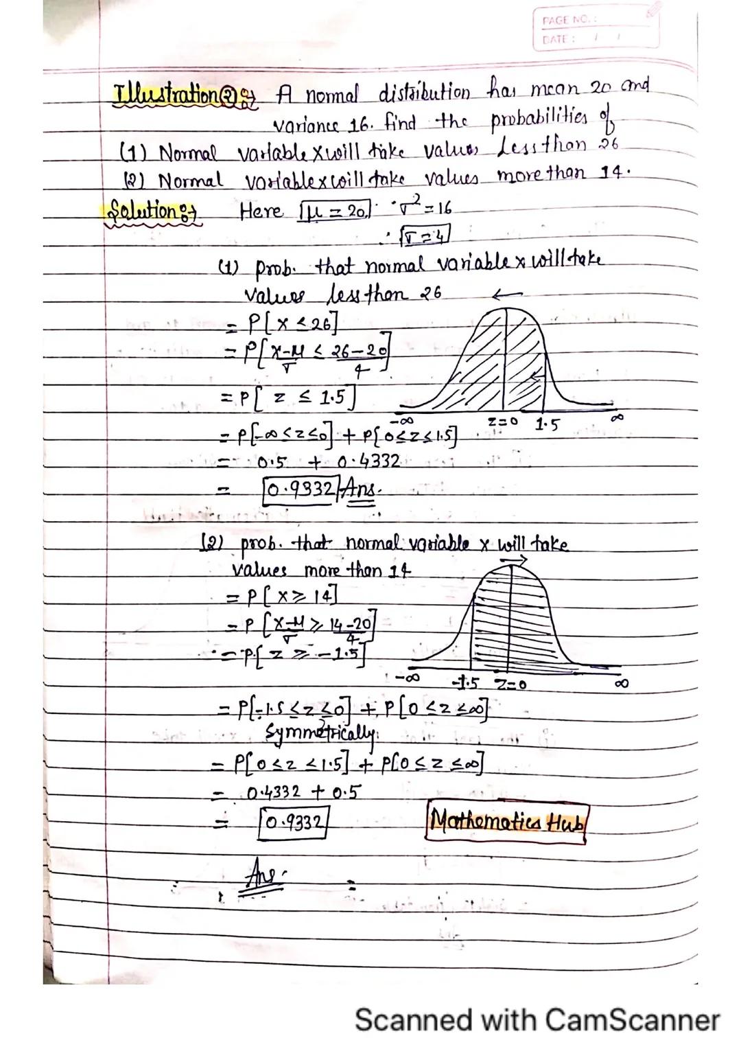 Chapter 3 Normal Distribution
PAGE NO.:
PATE: / 1
Probability Density Function If a random variable
can assume any value
between the defini