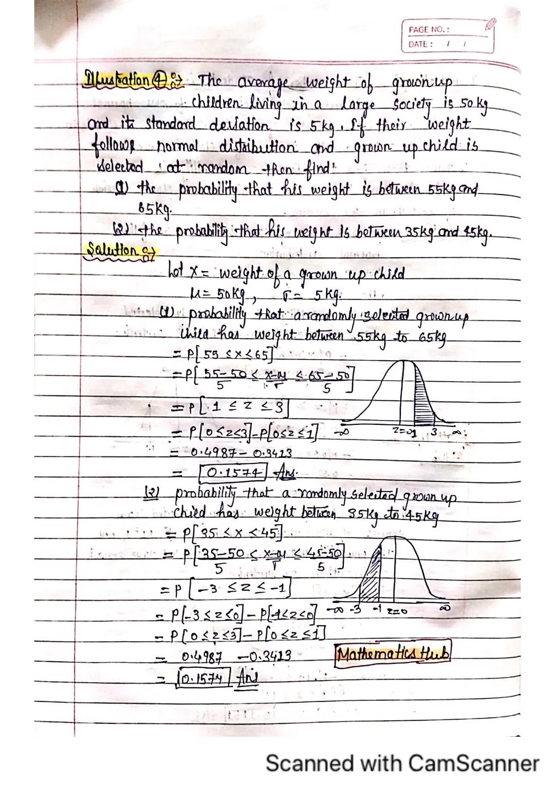 Chapter 3 Normal Distribution
PAGE NO.:
PATE: / 1
Probability Density Function If a random variable
can assume any value
between the defini