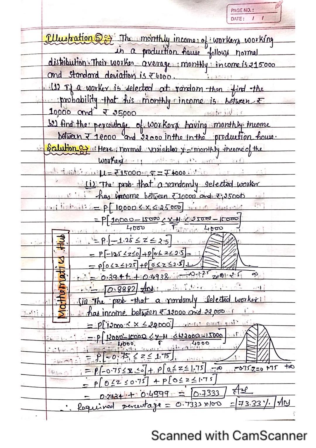 Chapter 3 Normal Distribution
PAGE NO.:
PATE: / 1
Probability Density Function If a random variable
can assume any value
between the defini
