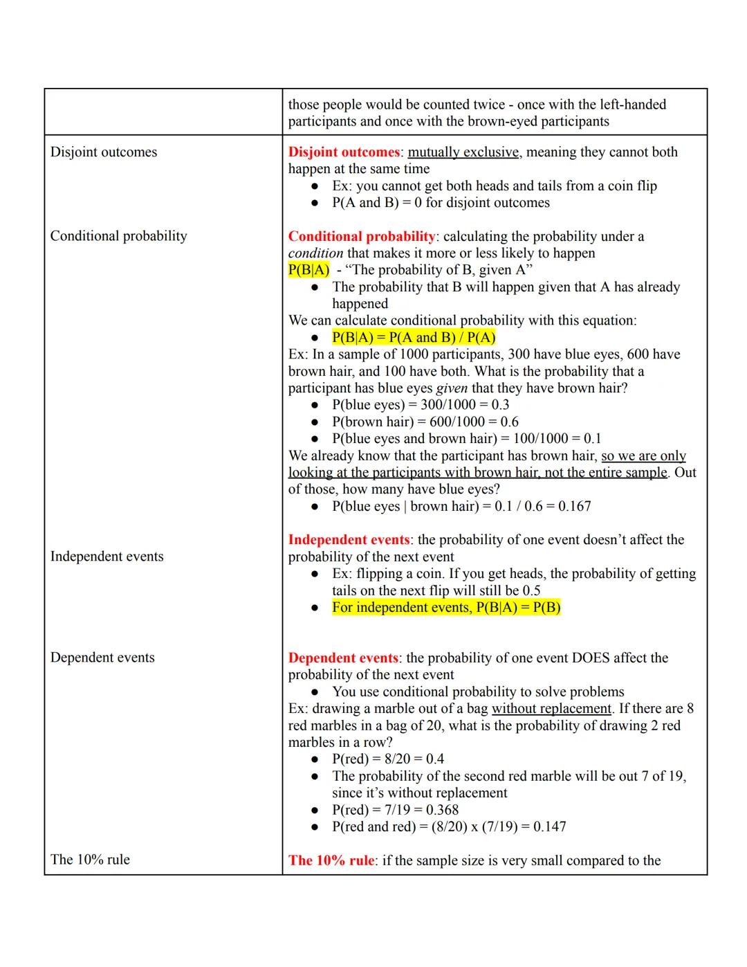 # Statistics Notes: Probability
Summary: Probability is the likelihood that a given event of a random process will occur. As the
number of