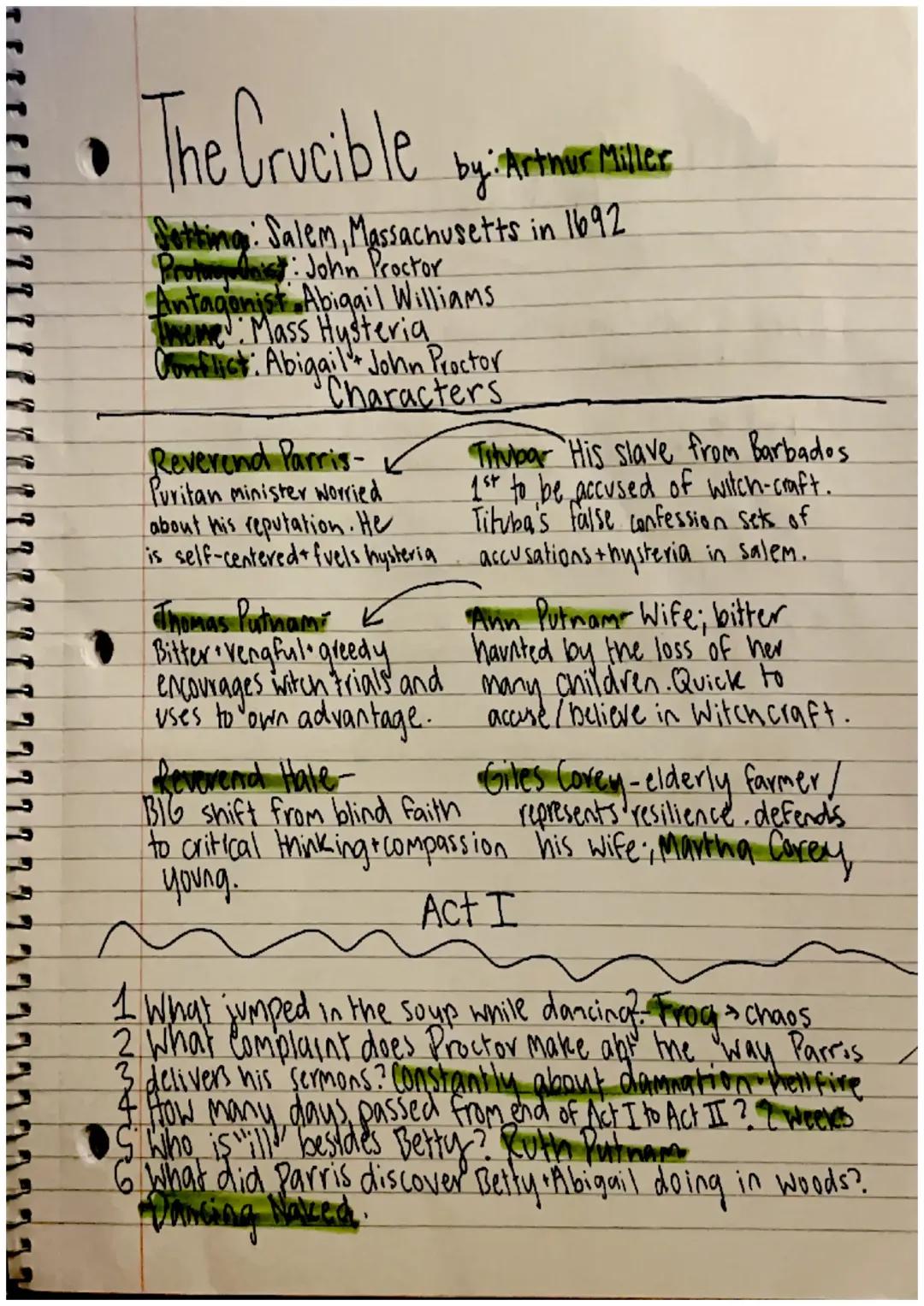 The Crucible: Detailed Summary and Analysis