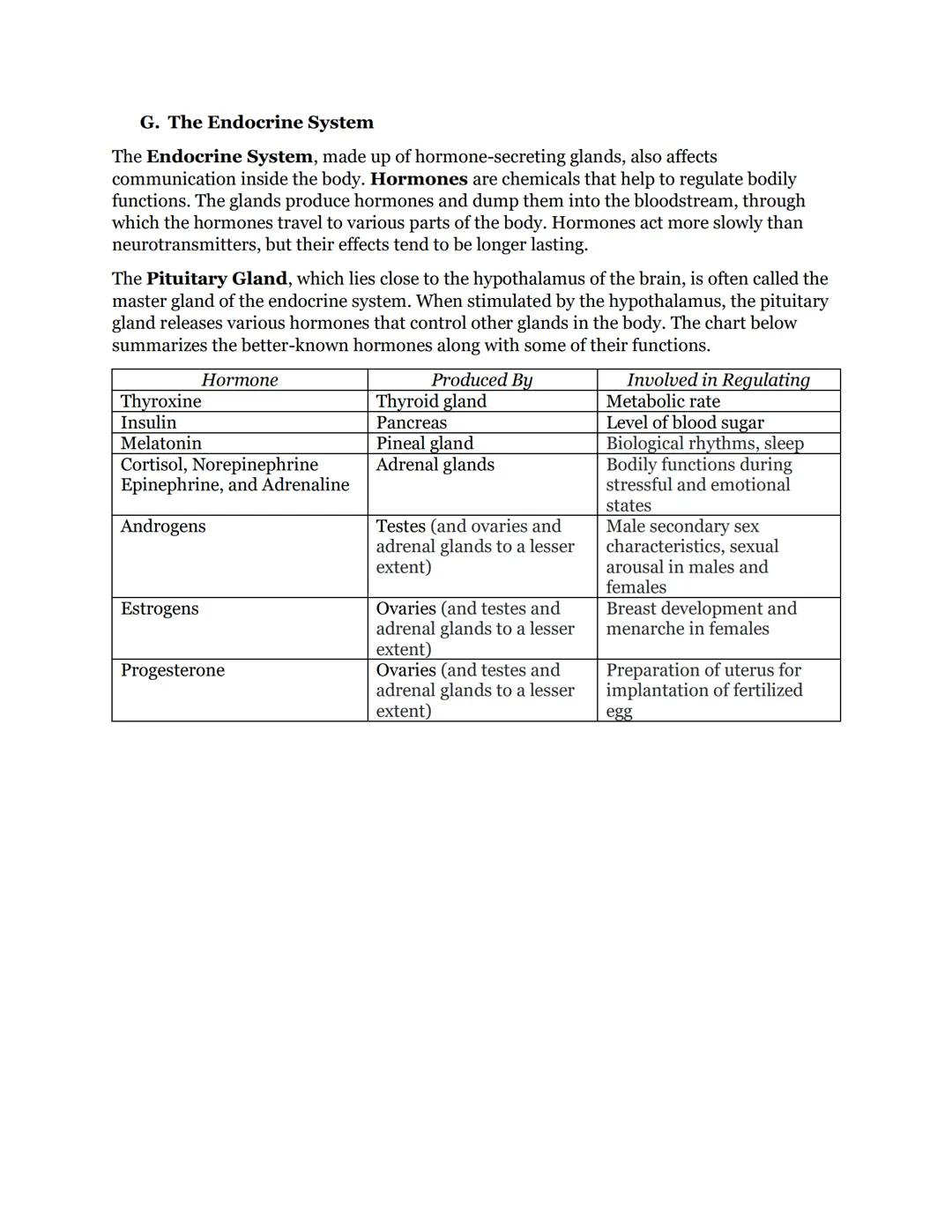 Chapter 3 Part 1 - Biological Bases of Behavior
Neurons, Hormones, and the Brain
A. Introduction
The brain is an essential part of the nervo