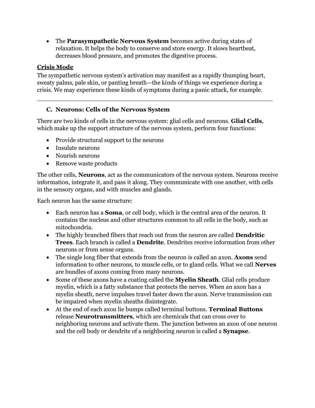 Chapter 3 Part 1 - Biological Bases of Behavior
Neurons, Hormones, and the Brain
A. Introduction
The brain is an essential part of the nervo