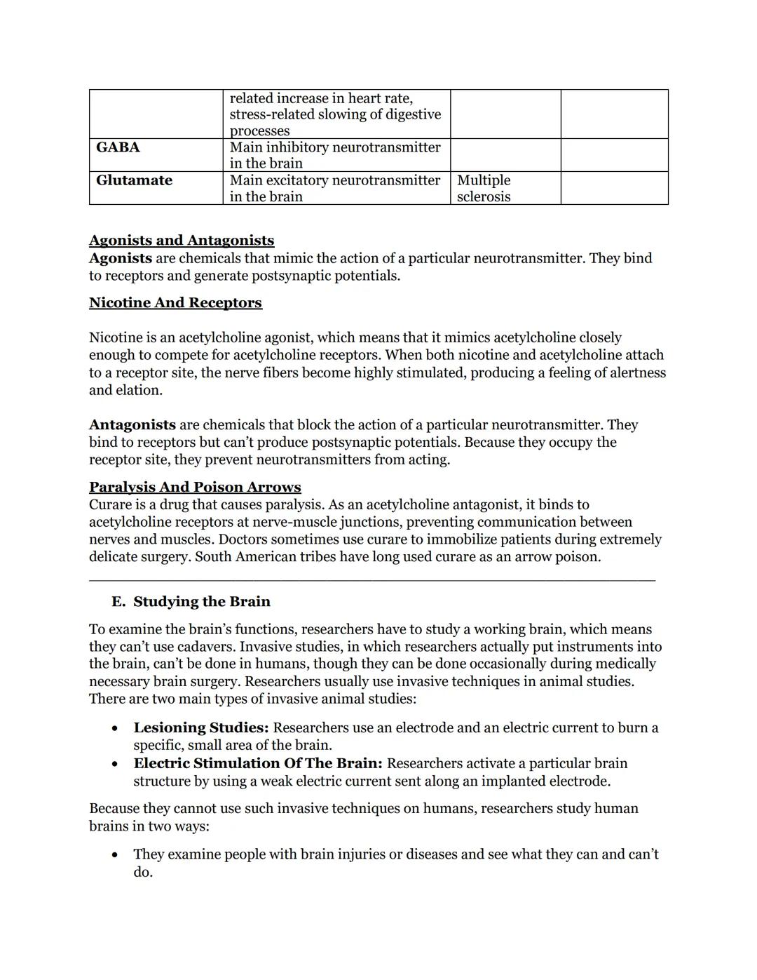 Chapter 3 Part 1 - Biological Bases of Behavior
Neurons, Hormones, and the Brain
A. Introduction
The brain is an essential part of the nervo