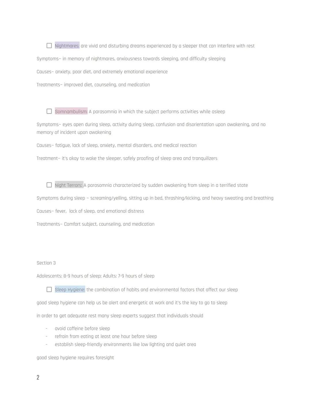 Sleep Disorders
Biopsychology Notes
Unit 4-Biopsychology: State of Consciousness
60% of adults experience sleep problems at least a few time
