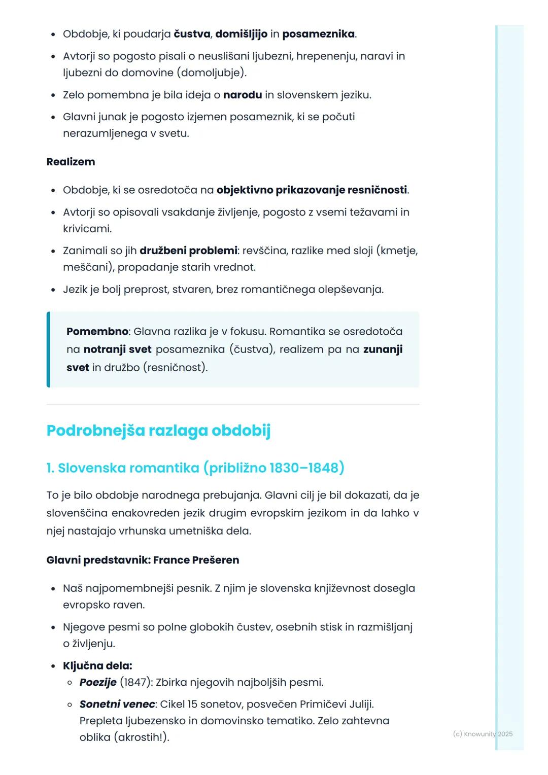 # Slovenska književnost od
romantike do realizma
Pregled obdobja: Od romantike do realizma
To je obdobje v 19. stoletju, ko se je slovensk