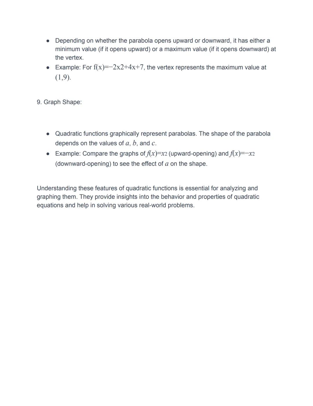 Quadratic functions are a fundamental part of algebra and are typically represented by
equations in the form of f(x)=ax2+bx+c, where a, b, a