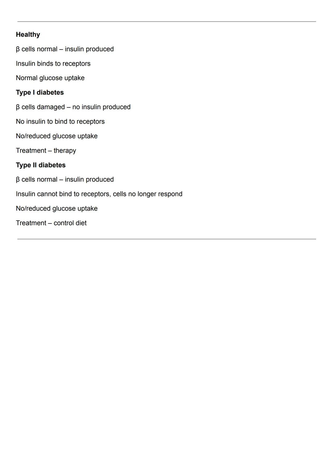 Diabetes mellitus:
Diabetes Mellitus - a condition where blood glucose levels cannot be controlled
Hyperglycemia - high blood glucose levels
