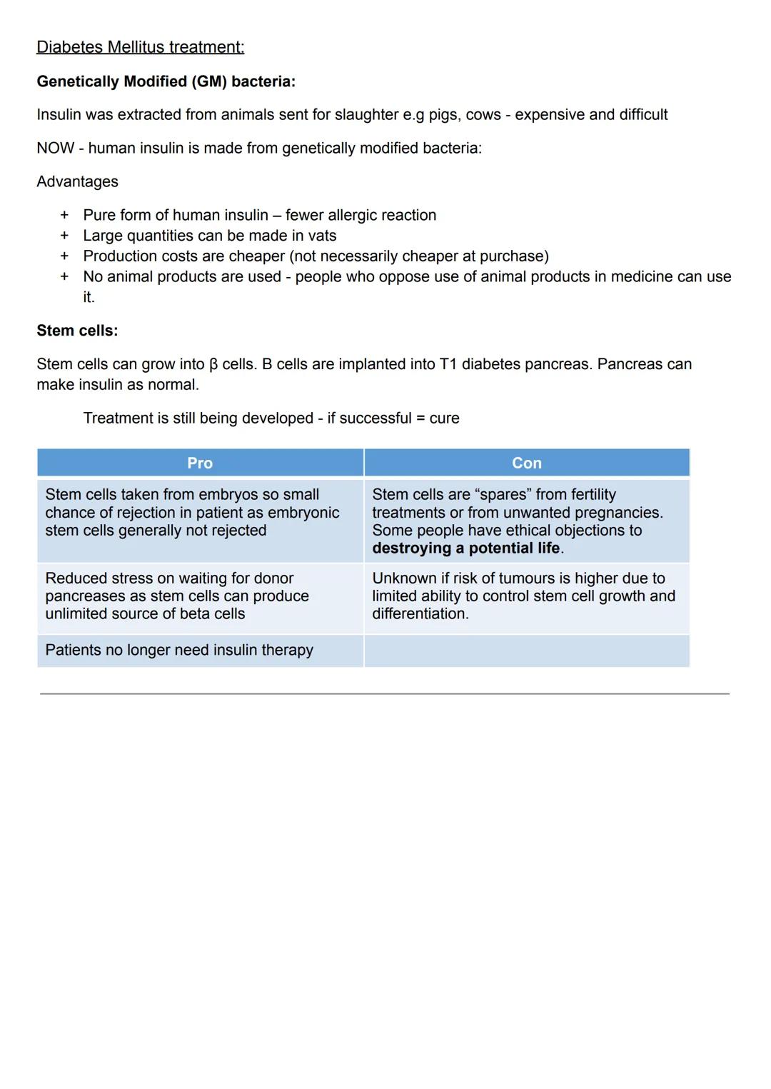 Diabetes mellitus:
Diabetes Mellitus - a condition where blood glucose levels cannot be controlled
Hyperglycemia - high blood glucose levels