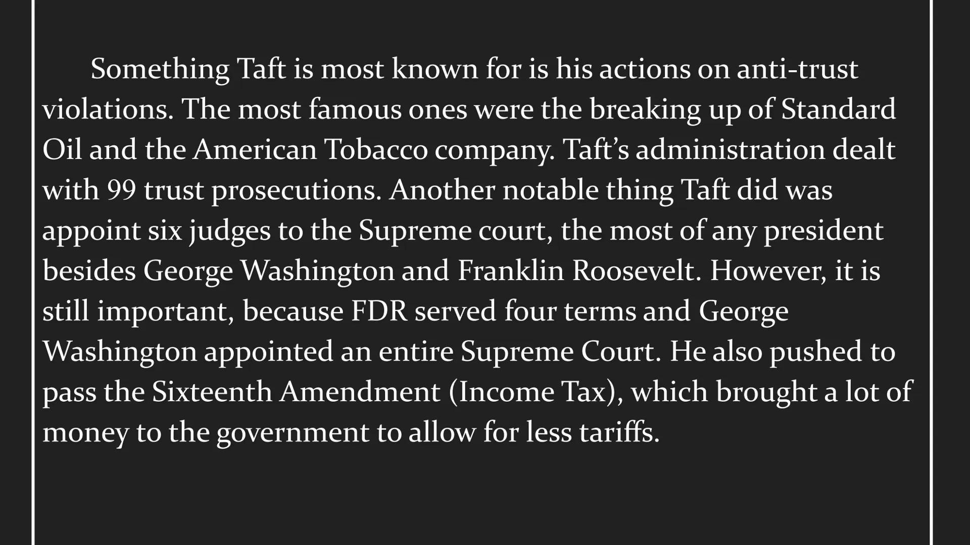 William Howard Taft
The 27th US President 68.906 Pre-Presidency William was born September 15, 1857 in Cincinnati, Ohio. He
graduated second