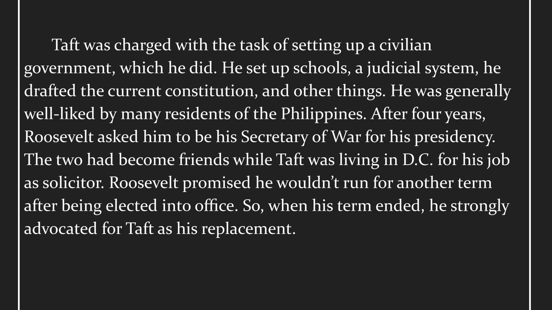 William Howard Taft
The 27th US President 68.906 Pre-Presidency William was born September 15, 1857 in Cincinnati, Ohio. He
graduated second