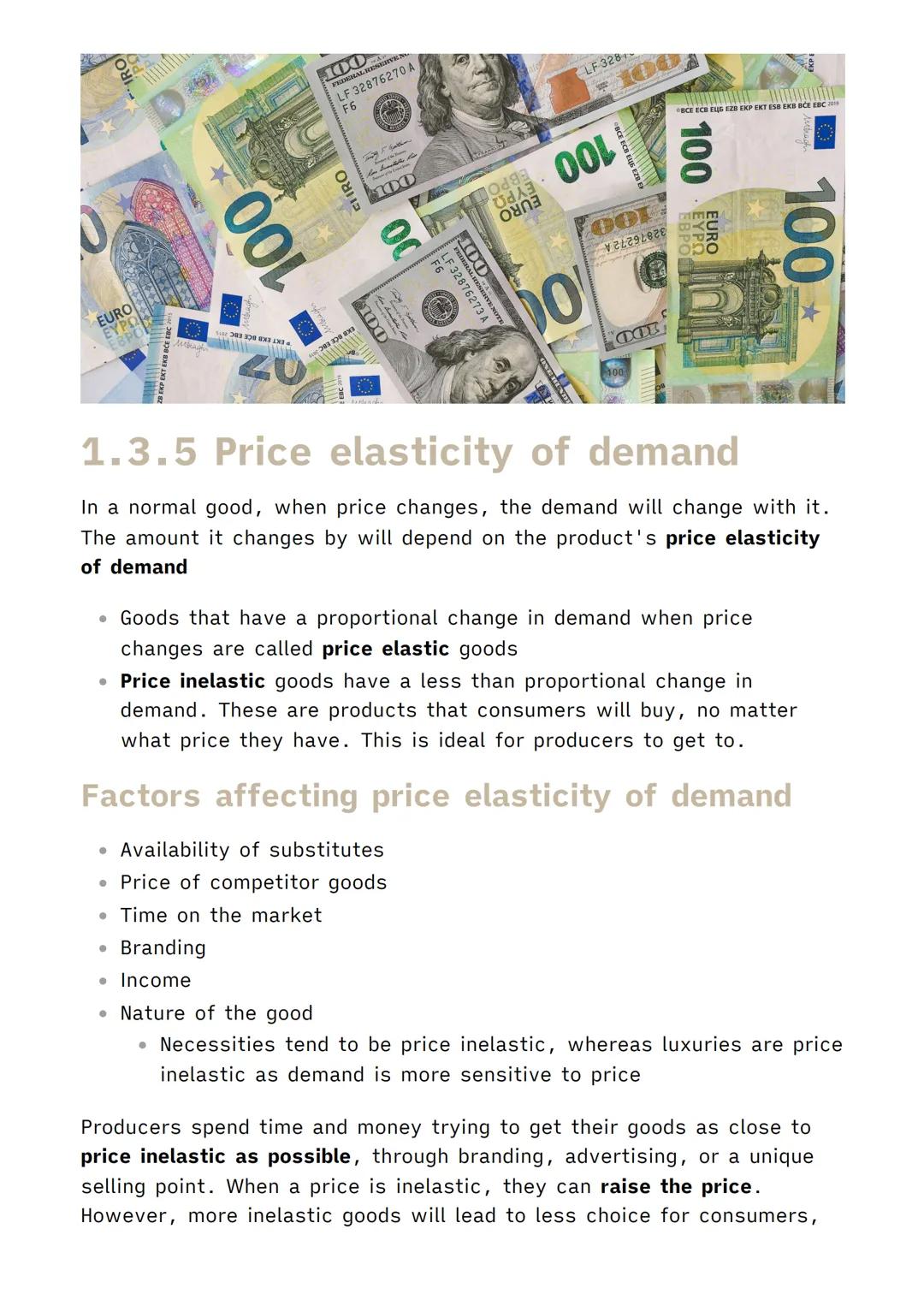 1.3.5 Price elasticity of demand