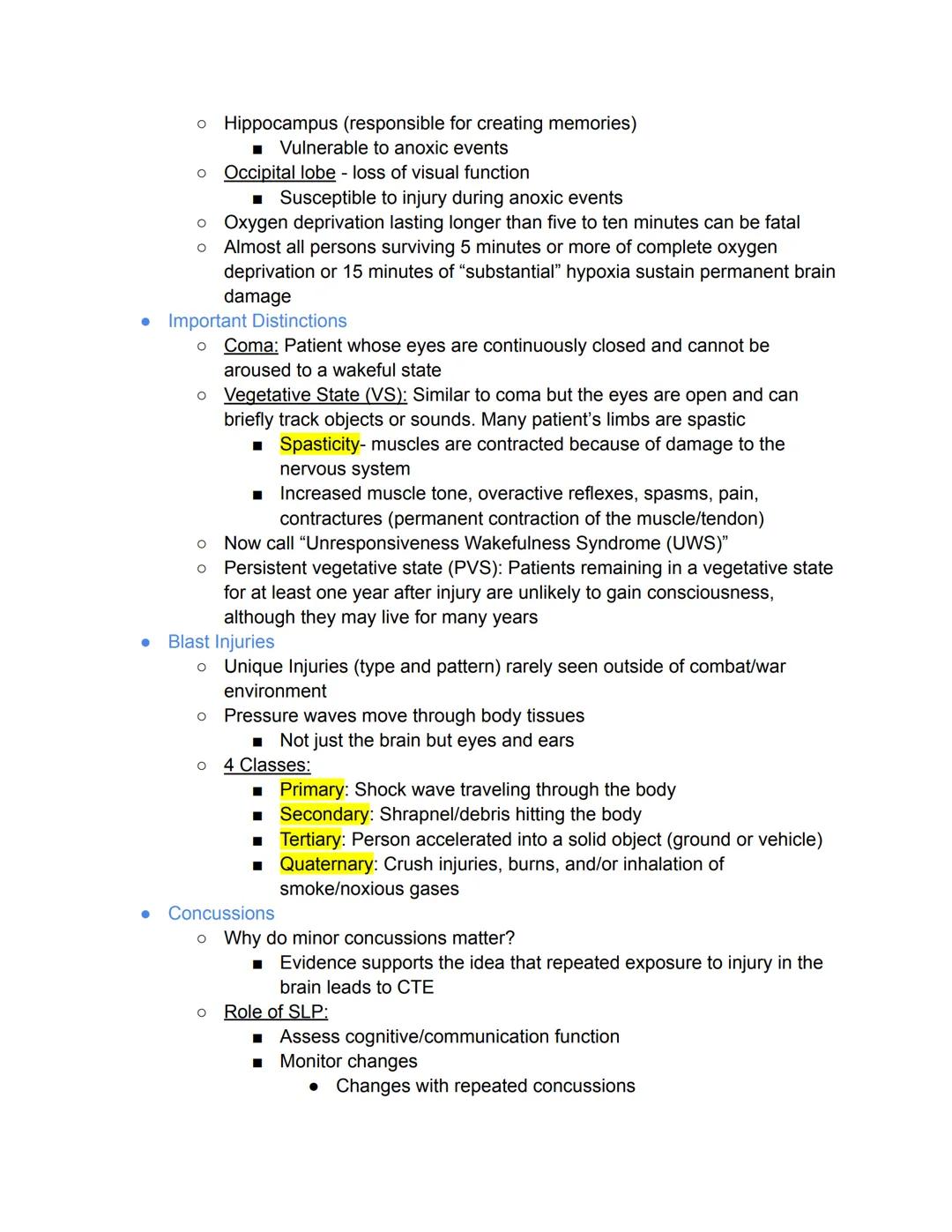 ●
TBI Defined
"... an acquired injury to the brain due to an applied force that results in
widespread damage to cortical and subcortical str