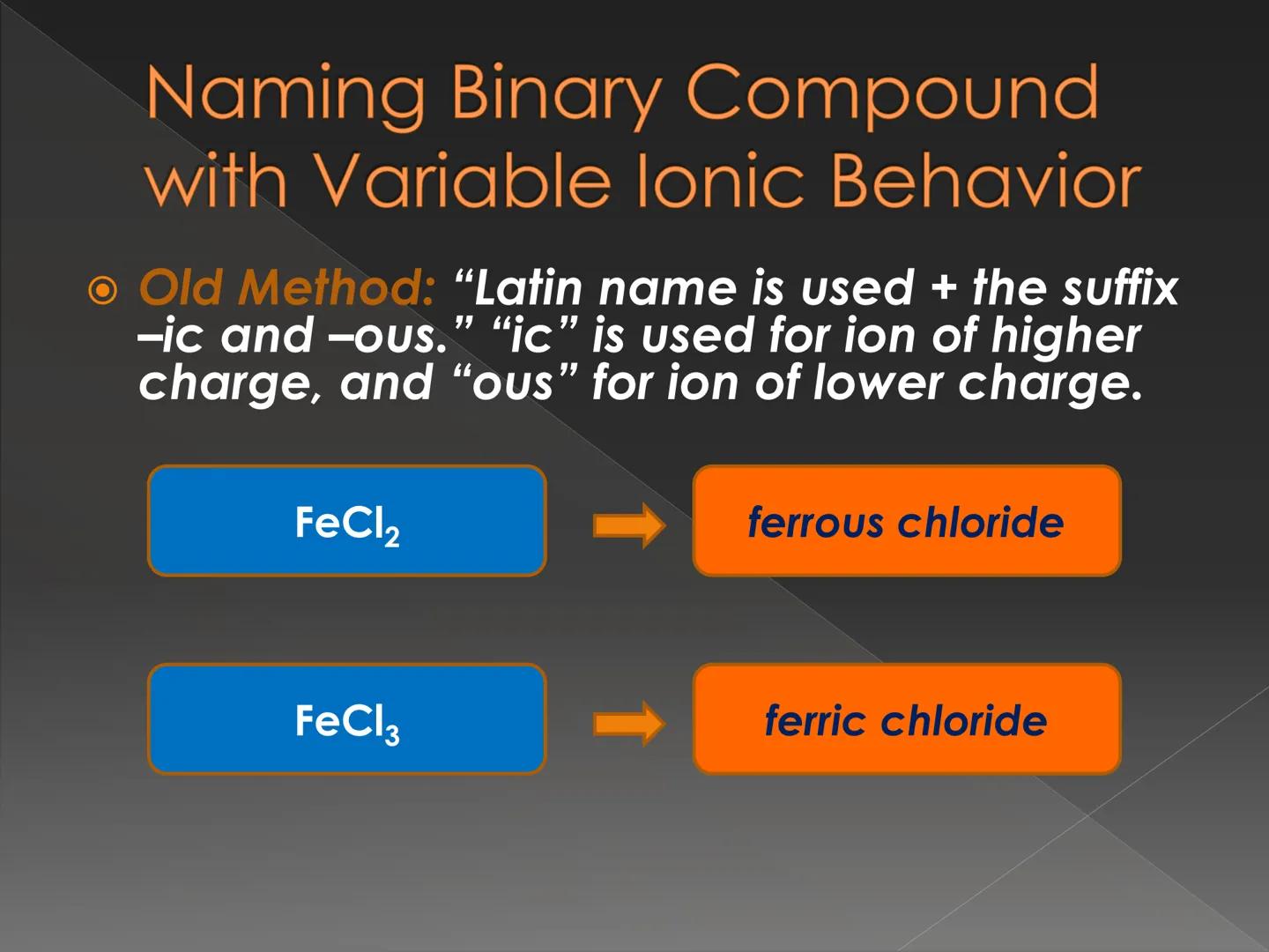 Recognizing and Naming
Binary lonic Compound How do we know that
the compound is an
ionic compound? Recognizing Binary lonic
Compounds
Binar