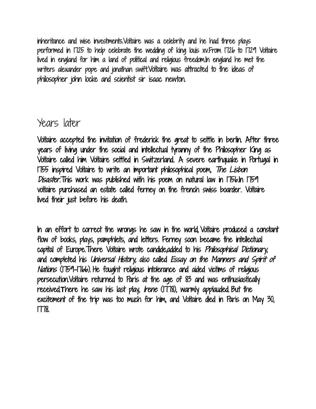 Today I will be talking about Voltaire and his
life
background
Voltaire was writer and a philosopher. He was born on november 21 1694 in par