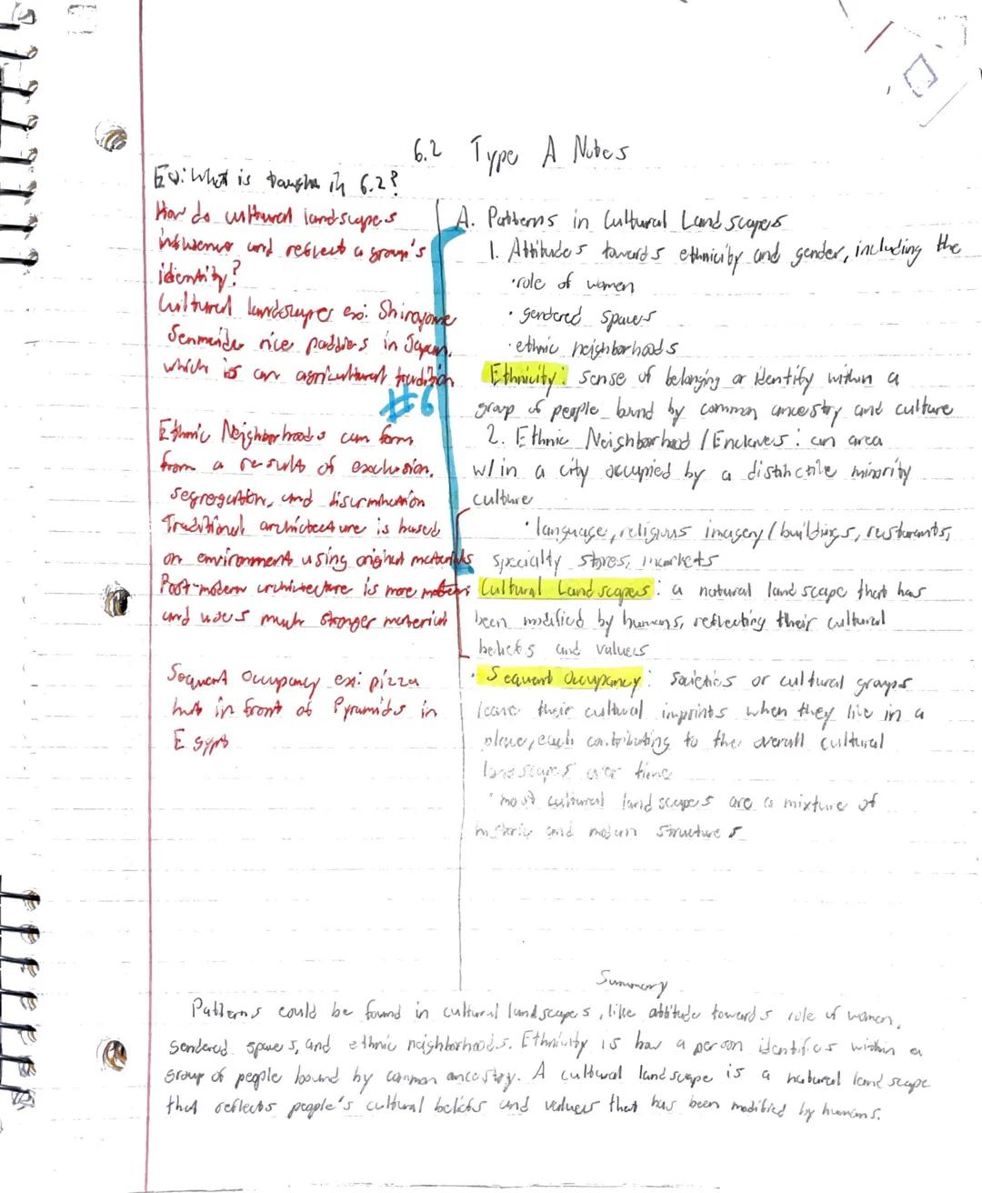 6.2 Type A Nubes
ED: What is Daught in 6.2?
How do cultural landscapes
insuserver and reflect a group's
identity?
Wiltured kundsuper exo: Sh