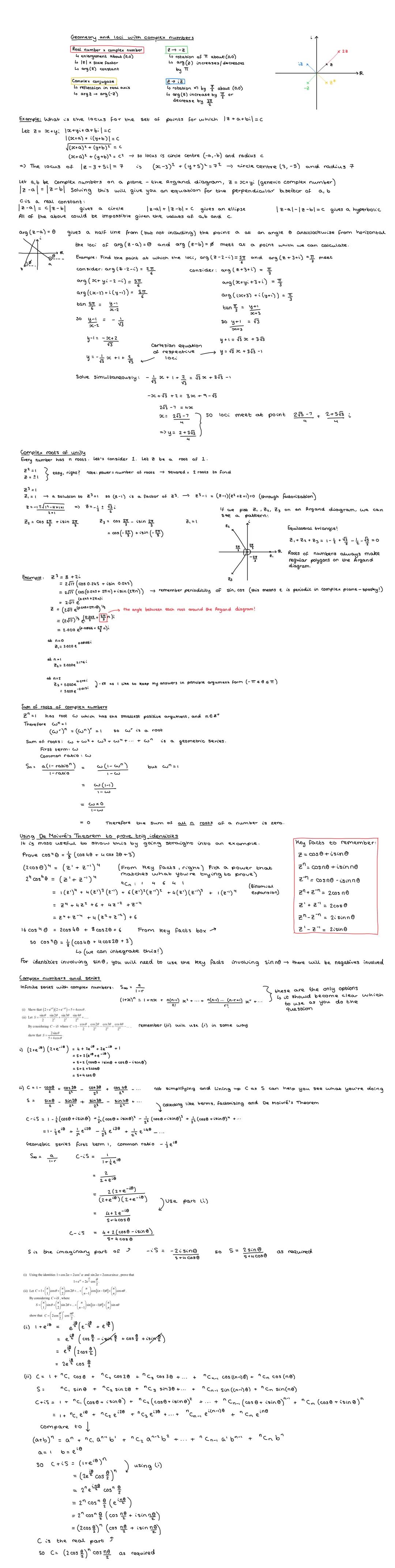 Argand diagrams are used
to illustrate complex numbers geometrically. The real component is along the sc-axis
imaginary component is along t