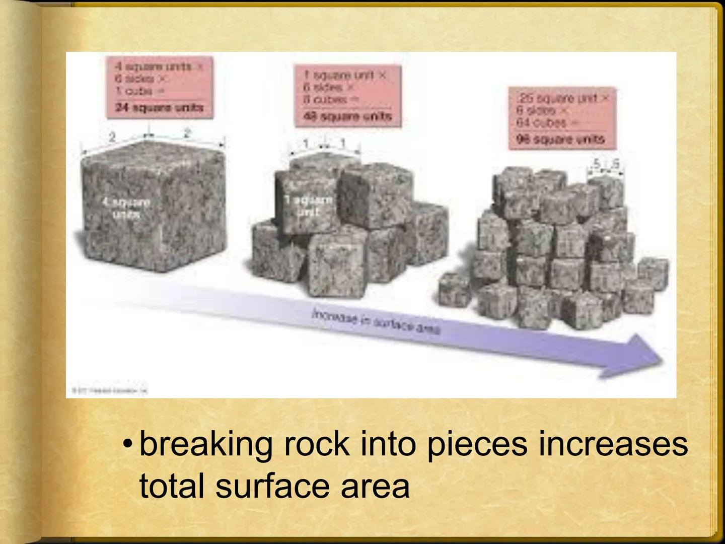 # Ch 5: Weathering, Soil, & Mass
Movements
## Ch 5.1: Weathering
Weathering - breaking down and changing
of rocks at or near Earth's surface