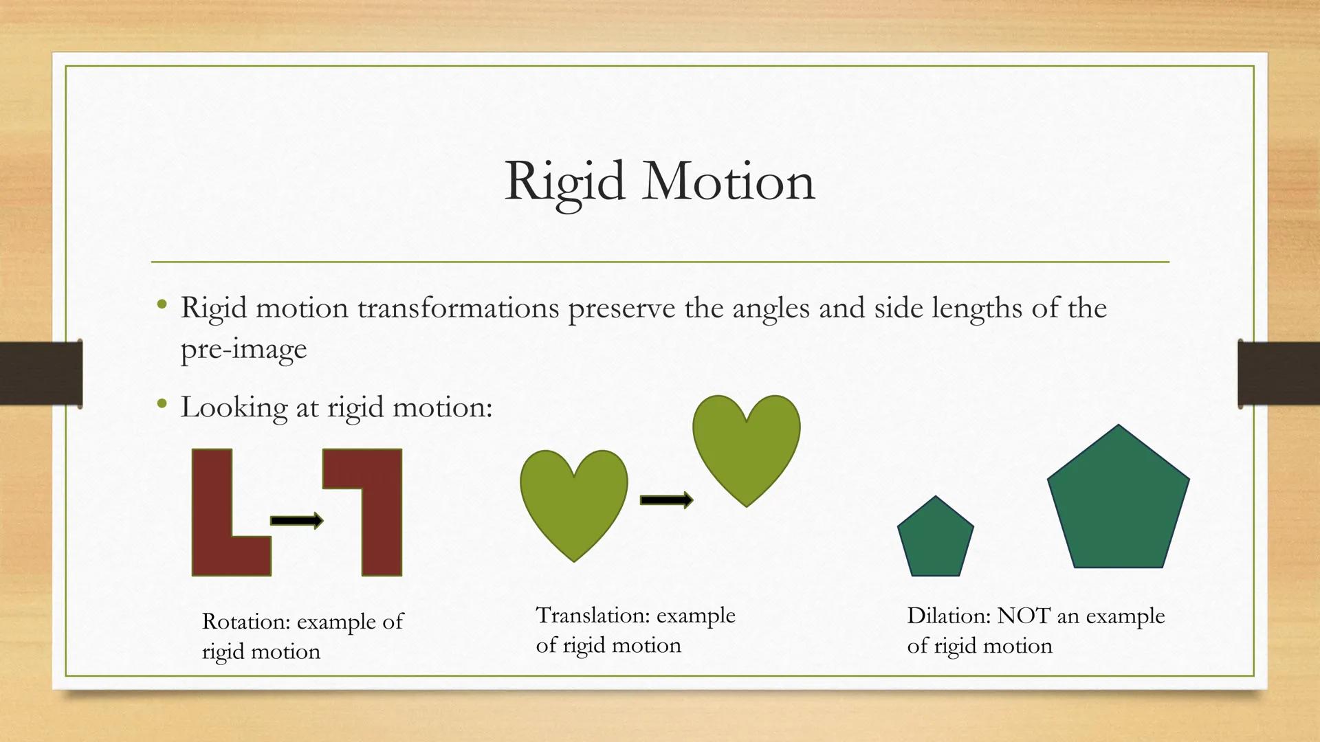 # Transformations
Translations of Two Dimensional Figures Vocabulary
• Transformation: the word transform means to change. This unit is
ab