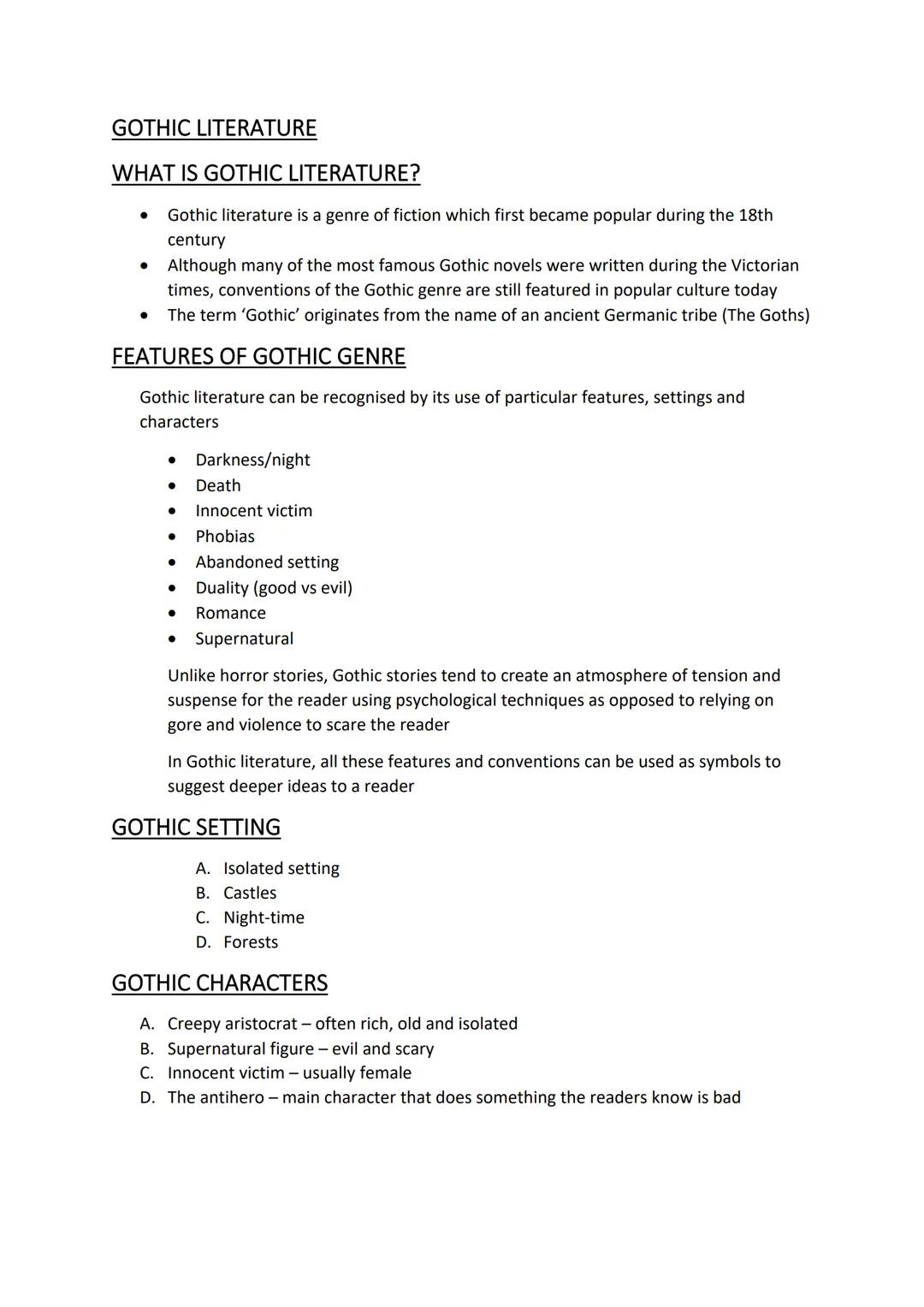 # GOTHIC LITERATURE
## WHAT IS GOTHIC LITERATURE?
- Gothic literature is a genre of fiction which first became popular during the 18th
cen