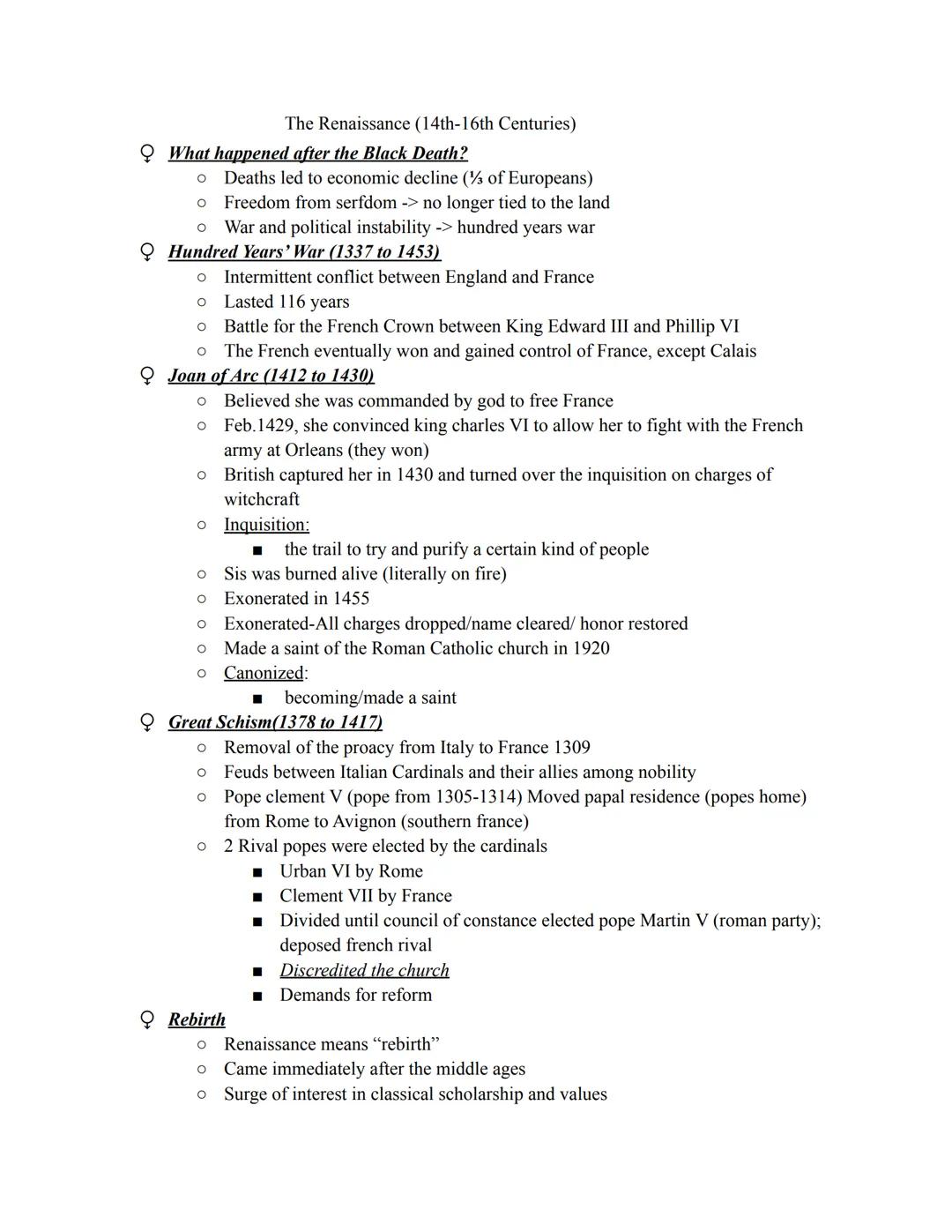 What happened after the Black Death?
O
Deaths led to economic decline (% of Europeans)
O
Freedom from serfdom -> no longer tied to the land