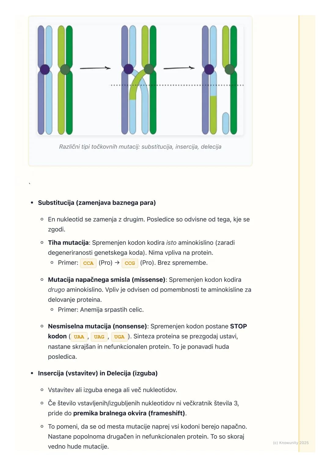 # Mutacije
Kaj so mutacije?
Mutacije so trajne spremembe v dednem materialu (DNA). So naključne in
se lahko zgodijo v katerikoli celici. S
